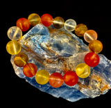 Solar Glow Cherry Quartz Bracelet – 12mm Matte Reiki-Infused Energy Bracelet (Medium Fit)