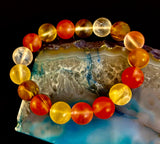 Solar Glow Cherry Quartz Bracelet – 12mm Matte Reiki-Infused Energy Bracelet (Medium Fit)
