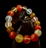 Solar Glow Cherry Quartz Bracelet – 12mm Matte Reiki-Infused Energy Bracelet (Medium Fit)
