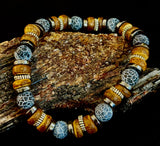 Earthforge Mixed Material Bracelet – Stone, Wood & Metal | Grounding, Strength & Balance | Reiki-Infused Bracelet for Medium to Large Wrists