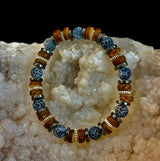 Earthforge Mixed Material Bracelet – Stone, Wood & Metal | Grounding, Strength & Balance | Reiki-Infused Bracelet for Medium to Large Wrists