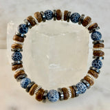 Earthforge Mixed Material Bracelet – Stone, Wood & Metal | Grounding, Strength & Balance | Reiki-Infused Bracelet for Medium to Large Wrists