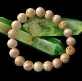 Pure Calm White Turquoise Bracelet – 10mm Matte Reiki-Infused Power Bracelet (Medium Fit)