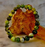 Vital Earth Serpentine Bracelet – 8mm Reiki-Infused Healing & Transformation Gemstone (7.5” Fit)