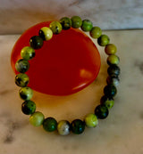 Vital Earth Serpentine Bracelet – 8mm Reiki-Infused Healing & Transformation Gemstone (7.5” Fit)