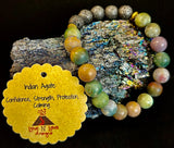 🌿 Grounded Strength Indian Agate Diffuser Bracelet – Lava Stone Energy (10mm)