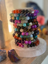 Repurposed Natural Stones and Glass Bracelet