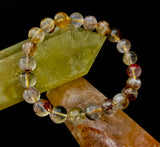 Golden Healer Quartz Bracelet – 8mm Natural Crystal (Small–Medium Wrist) | Energy Healing, Alignment & Manifestation