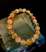 Golden Healer Quartz Bracelet – 8mm Natural Crystal (Small–Medium Wrist) | Energy Healing, Alignment & Manifestation