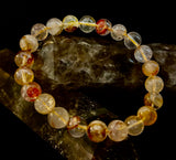 Golden Healer Quartz Bracelet – 8mm Natural Crystal (Small–Medium Wrist) | Energy Healing, Alignment & Manifestation