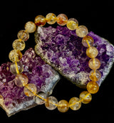Golden Healer Quartz Bracelet – 8mm Natural Crystal (Small–Medium Wrist) | Energy Healing, Alignment & Manifestation