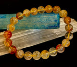 Golden Healer Quartz Bracelet – 8mm Natural Crystal (Small–Medium Wrist) | Energy Healing, Alignment & Manifestation