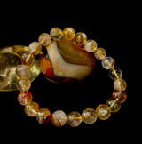Golden Healer Quartz Bracelet – 8mm Natural Crystal (Small–Medium Wrist) | Energy Healing, Alignment & Manifestation