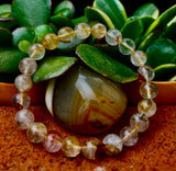 Golden Healer Quartz Bracelet – 8mm Natural Crystal (Small–Medium Wrist) | Energy Healing, Alignment & Manifestation