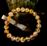 Golden Healer Quartz Bracelet – 8mm Natural Crystal (Small–Medium Wrist) | Energy Healing, Alignment & Manifestation