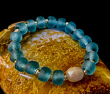 Ocean Aura Sea Glass & Pearl Bracelet 🌊✨