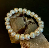 Luminous Grace Freshwater Pearl Bracelet – 6mm & 8mm White Pearl Stretch Bracelet