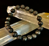 Men’s Grounded Energy Sardonyx Diffuser Bracelet – Matte Black Essential Oil Bracelet (7.5” & 8”)