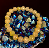 Harmony & Prosperity Xiuyan Jade Bracelet – 8mm Polyhedral Serpentine Gemstone