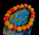 Sunburst Power Bracelet - Orange Fire Agate (10mm)