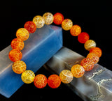 Sunburst Power Bracelet - Orange Fire Agate (10mm)