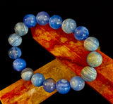 Blue Moon Tide – Natural Blue Banded Agate Bracelet
