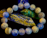 Blue Moon Tide – Natural Blue Banded Agate Bracelet
