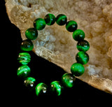 Wicked Glam Green Tiger Eye Statement Bracelet