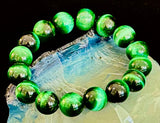 Wicked Glam Green Tiger Eye Statement Bracelet