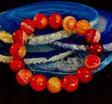 Fiery Spirit Red Banded Agate Bracelet