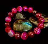 Fuchsia Fire Agate Bracelet