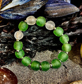 🌊 African Sea Glass Collection - Handcrafted African Fused Glass Bracelets