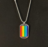 Rainbow Dog Tag Necklace – LGBTQ+ Pride Pendant on 24" Ball Chain - treasures-4-u-2-day