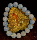 Aquamarine Beaded Bracelet – Reiki-Infused Calm, Clarity & Communication Jewelry (Medium Wrist)