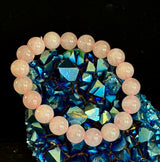 Rose Quartz Bracelet 8mm, 10mm & 12mm – Reiki-Infused Love, Healing & Self-Worth Jewelry (Multiple Wrist Sizes)