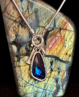 Crystal Drop Pendant Necklace – Blue or Green – Adjustable 75cm (29 inch) Chain - treasures-4-u-2-day