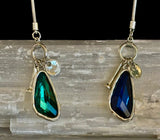 Crystal Drop Pendant Necklace – Blue or Green – Adjustable 75cm (29 inch) Chain - treasures-4-u-2-day
