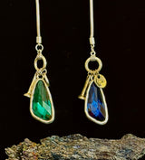 Crystal Drop Pendant Necklace – Blue or Green – Adjustable 75cm (29 inch) Chain - treasures-4-u-2-day