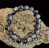 Black & White Cracked Glass Beads Bracelet – Bold Unisex Personality Statement Jewelry