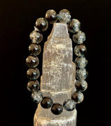 Black & White Cracked Glass Beads Bracelet – Bold Unisex Personality Statement Jewelry