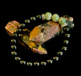 White-Grayish Green Natural Stone Stretchy Unisex Bracelet – Medium Wrists