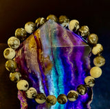 Zebra Stone Bracelet – 8mm Beads, Medium Wrists