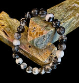Zebra Stone Bracelet – 8mm Beads, Medium Wrists