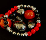 Natural Stone Beaded Bracelet – 8mm Retro Unisex Design for Large Wrists