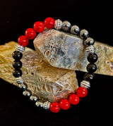 Natural Stone Beaded Bracelet – 8mm Retro Unisex Design for Large Wrists