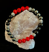 Natural Stone Beaded Bracelet – 8mm Retro Unisex Design for Large Wrists