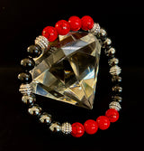 Natural Stone Beaded Bracelet – 8mm Retro Unisex Design for Large Wrists