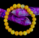 Orange Agate Beaded Bracelet – 8mm Natural Stones (Medium to Large Wrists)