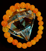 Orange Agate Beaded Bracelet – 8mm Natural Stones (Medium to Large Wrists)