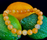 Orange Agate Beaded Bracelet – 8mm Natural Stones (Medium to Large Wrists)